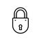 Black line icon for Lock, keyhole and closed