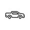 Black line icon for Lorry, truck and cargo