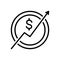 Black line icon for Macroeconomic, investment and growth