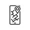 Black line icon for Mapping, location and journey