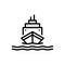 Black line icon for Maritime, marine and nautical