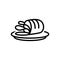 Black line icon for Meat, flesh and food