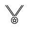 Black line icon for Medal, award and business