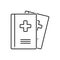 Black line icon for Medical journals, magazine and presentation