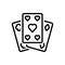 Black line icon for Meld, card and casino