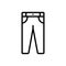 Black line icon for Men pant, clothing and jeans