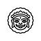 Black line icon for Mewar, lord surya and celebration