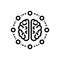 Black line icon for Mind share, thought and neurone