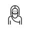 Black line icon for Moses, christian and god