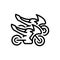 Black line icon for Motorcycles, motorbike and bike