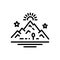 Black line icon for Mountain, peak and hill