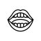 Black line icon for Mouth, face and maw