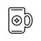 Black line icon for Mug, coffee and cup