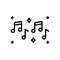 Black line icon for Musical, musically and note