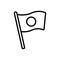 Black line icon for National, vernacular and flag