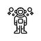 Black line icon for Neil, astronaut and man