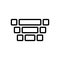 Black line icon for Nested, hierarchy and diagram