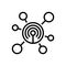 Black line icon for Network, web and reticulation