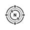 Black line icon Nitrogen, gas and molecular