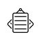 Black line icon for Notes, paper and document