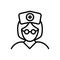 Black line icon for Nurse, sister and woman