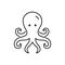 Black line icon for Octopus, devilfish and feeler