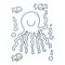 Black line icon for octopus devilfish octopod feeler squid aquatic