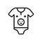 Black line icon for Onesie, one piece and baby
