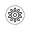 Black line icon for Outlined, flower and circle