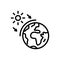 Black line icon for Ozone, world and earth