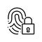 Black line icon for Padlock, safe and lockers