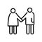 Black line icon for Pair, couple and dyad