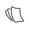 Black line icon for Paperless, cardboard and paper