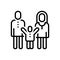 Black line icon for Parent, biological and guardian