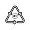 Black line icon for Pete, pap and recycle