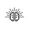 Black line icon for Philosophy, mind and brain