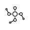 Black line icon for Phosphoric, phosphorous and chemistry
