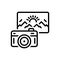 Black line icon for Photographic, pictorial and camera