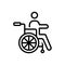 Black line icon for Physically, disorder and disable