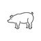 Black line icon for Pig, boar and pork