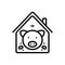 Black line icon for Pig In Pigsty, boar and abundance