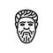 Black line icon for Plato, socrates and statue