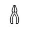 Black line icon for Pliers Cutting, pliers and tool