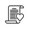 Black line icon for Poem, verse and love