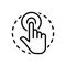 Black line icon for Point, spot and finger