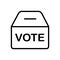 Black line icon for Polling box, election and voting