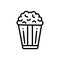 Black line icon for Popcorn, and snack