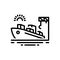 Black line icon for Port, seaport and transportation
