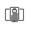 Black line icon for Portfolio, file and folder
