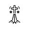 Black line icon for Pray, prayer and worship